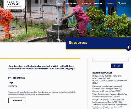  انتشار نسخه فارسی سند WASH در وب‌سایت سازمان جهانی بهداشت (WHO)